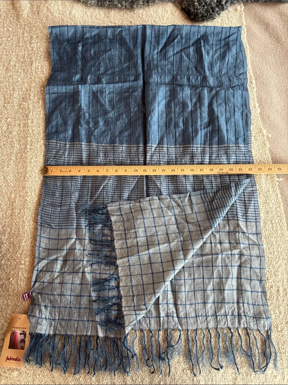 NWT Handwoven Indian Silk and Cotton Scarf